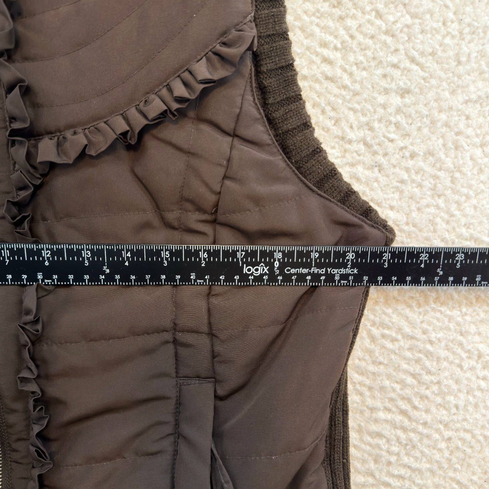 Vintage VINTAGE Y2K Puffer Vest Large Womens Brown Gorpcore Cyber Grunge Whimsigoth Vest Ladies L Brown Womens Grunge Whimsigoth Size L / US 10 / IT 46 - 7 Thumbnail