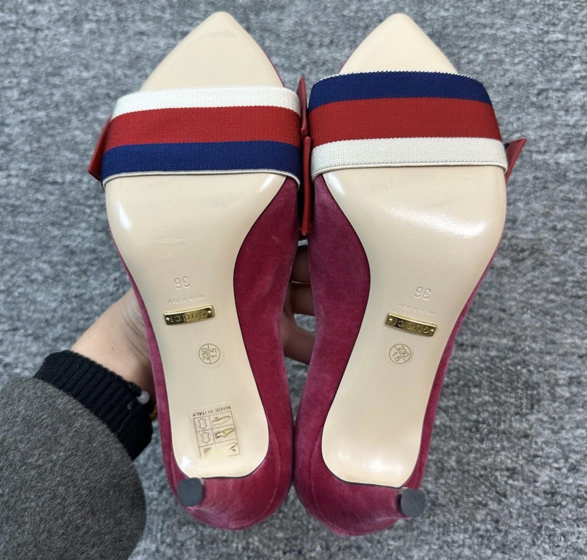 Gucci Gucci Pink Velvet Bow High Heels K12 Size US 6 / IT 36 - 4 Thumbnail