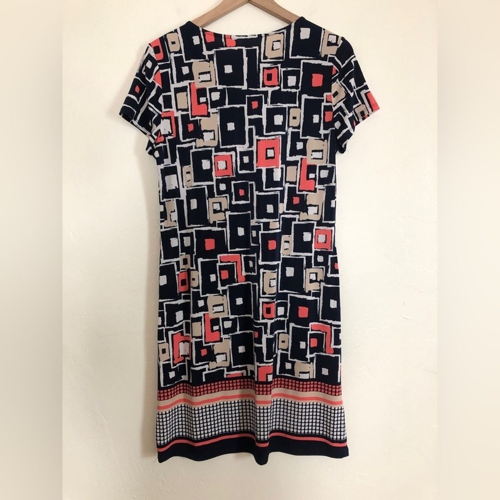 Other Tacera Lightweight Geometric Short Sleeve Midi Shift Dress Size M / US 6-8 / IT 42-44 - 8 Thumbnail