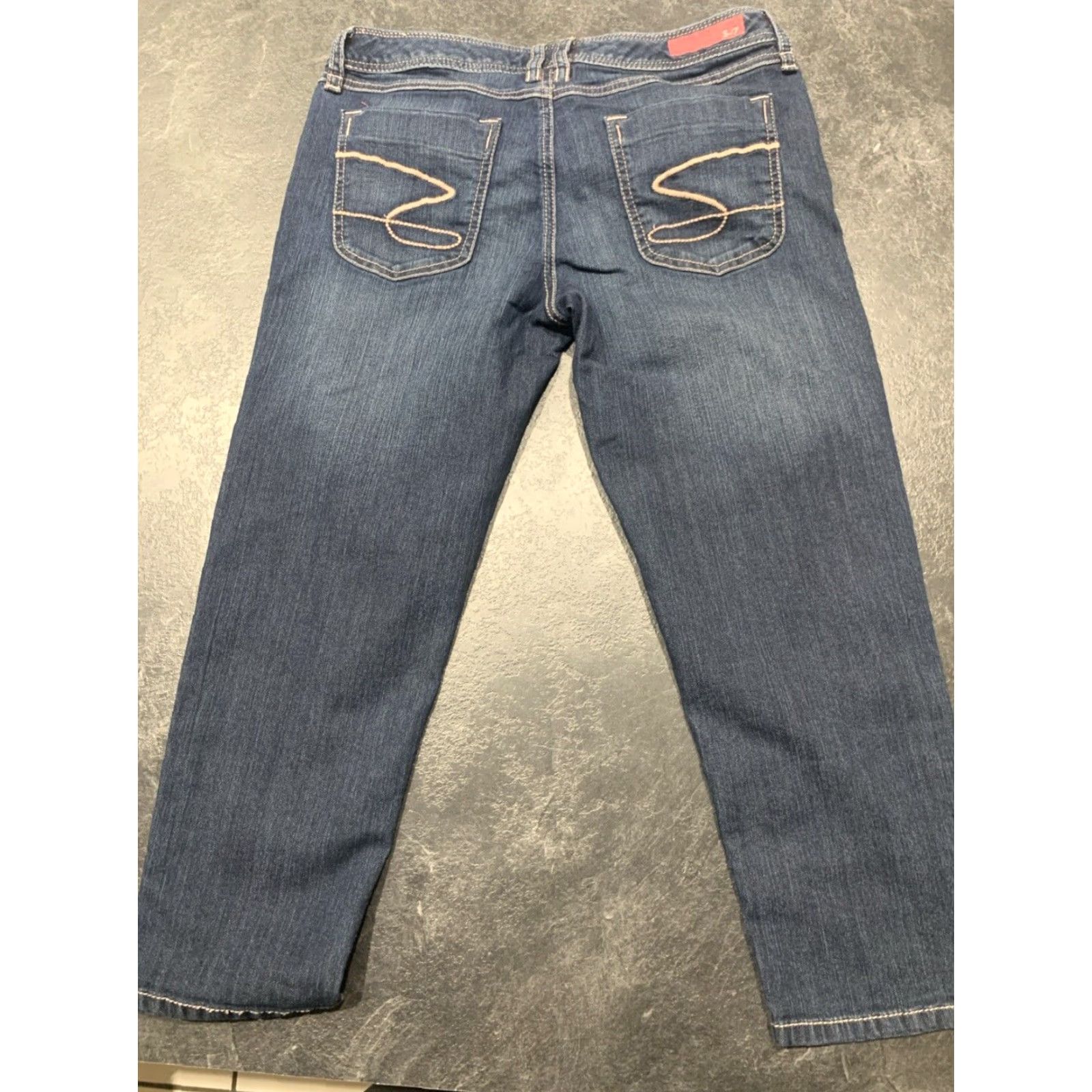 Vintage SEVEN 7 Women's Stretch Blue Capri Jeans Size 29 Low Rise Size 29" - 3 Thumbnail
