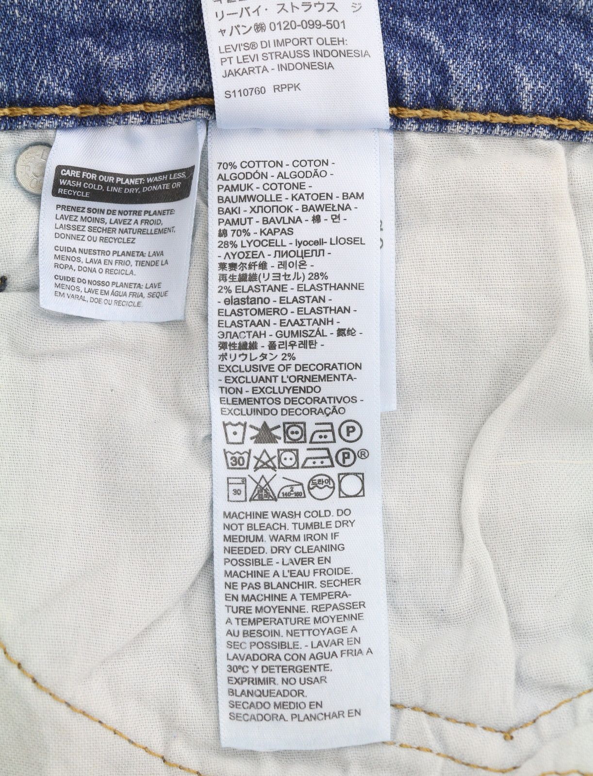 Levi's 511 W38/L34 Slim Stretch Zip Faded Blue Jeans 87092 Size US 38 / EU 54 - 7 Thumbnail