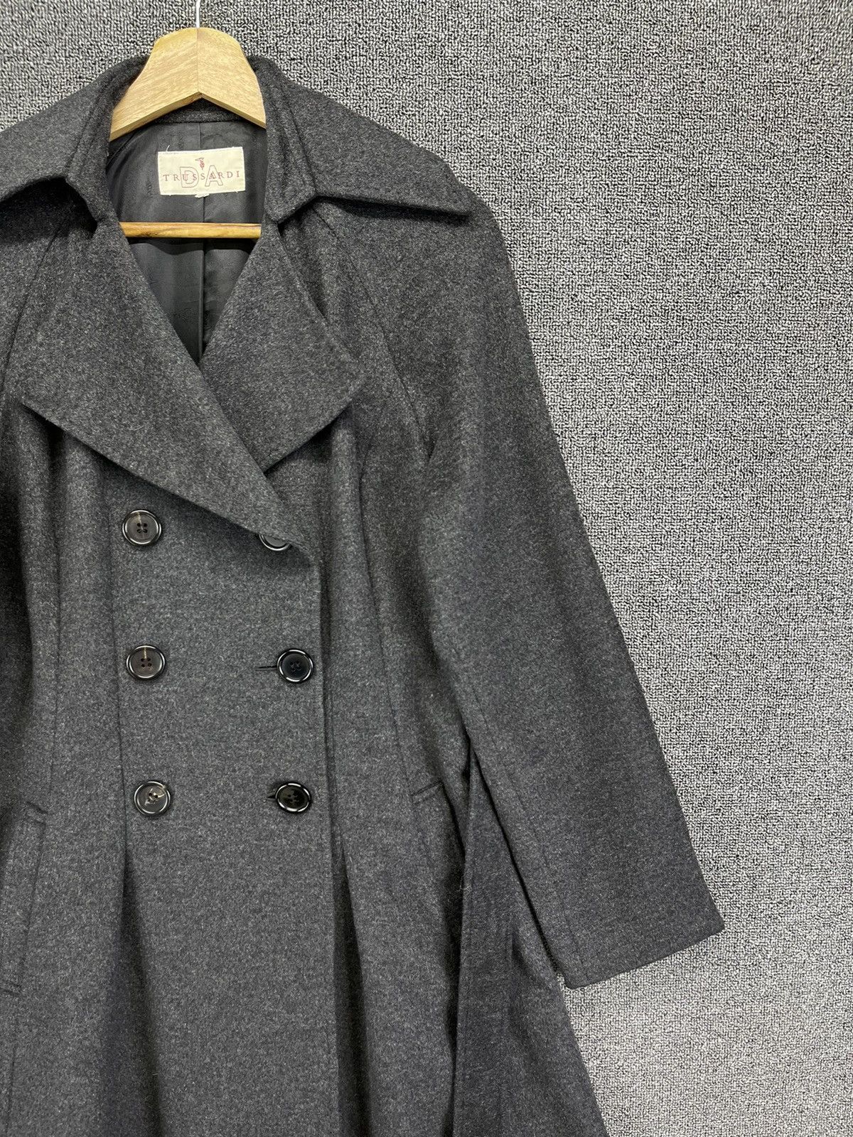 Trussardi Trussardi Rare Wool Luxury Long Jacket Size S / US 4 / IT 40 - 4 Thumbnail