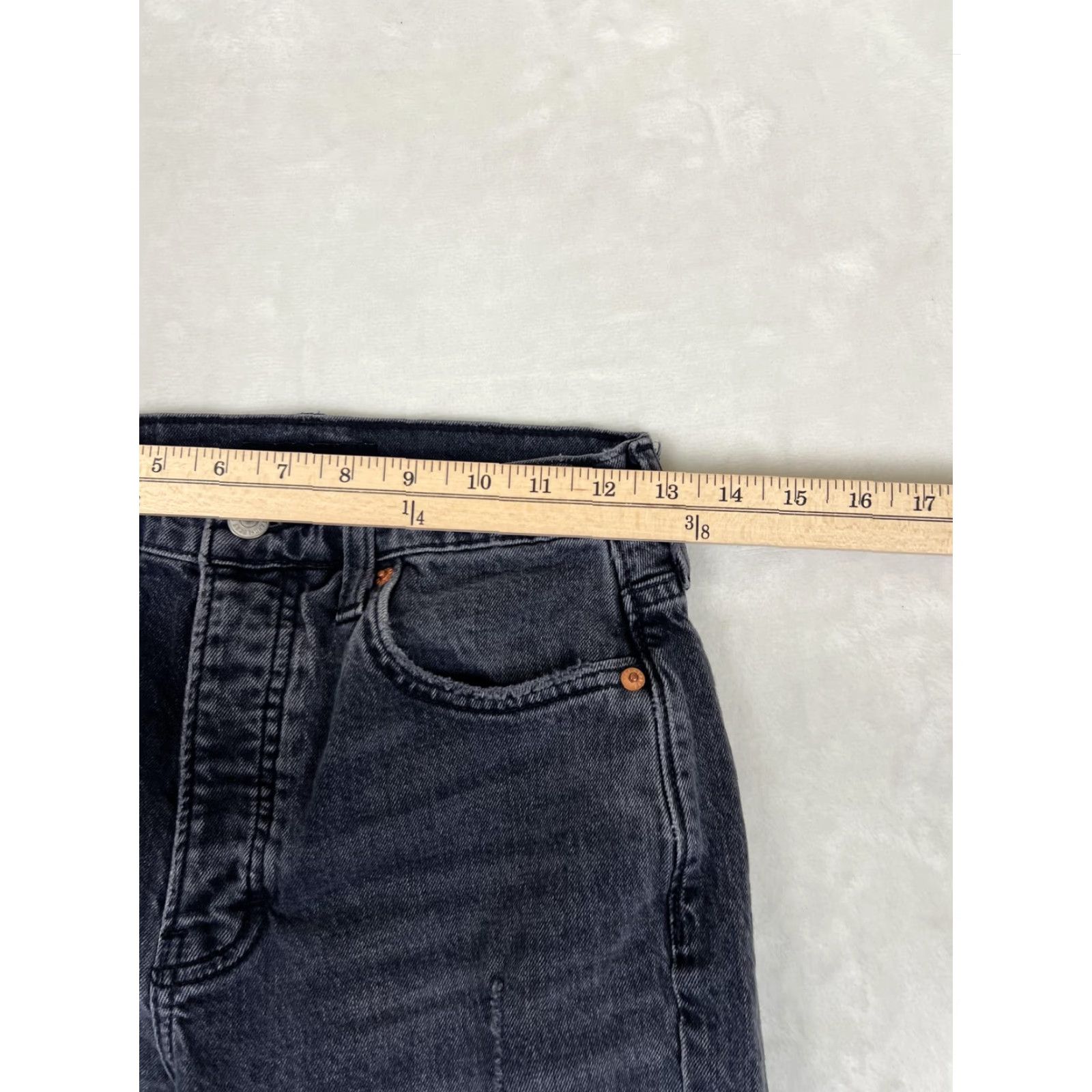 Lucky Brand Lucky Brand High Rise Mom Drew Jeans Womens 2/26 Charcoal Gray Distressed Denim Jeans Women Size 26" / US 2 / IT 38 - 6 Thumbnail