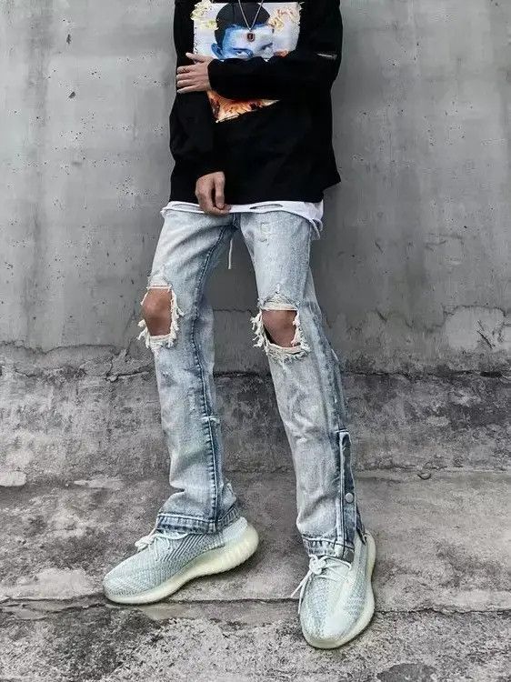 Japanese Brand Retro loose straight leg high street jeans Size US 28 / EU 44 - 3 Thumbnail