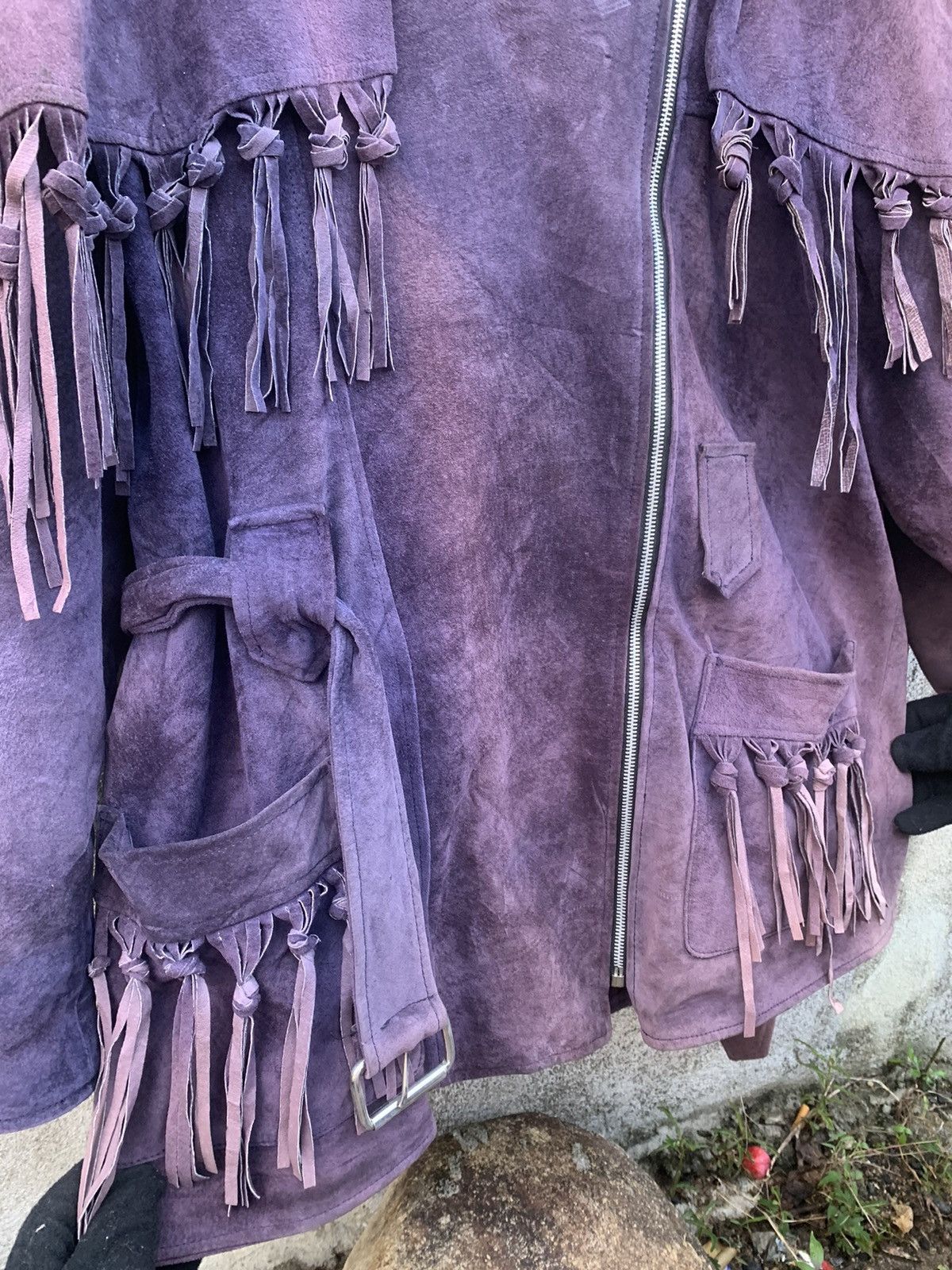 Vintage Vintage Suede Leather American Western Fringe Jacket Size S / US 4 / IT 40 - 19 Thumbnail