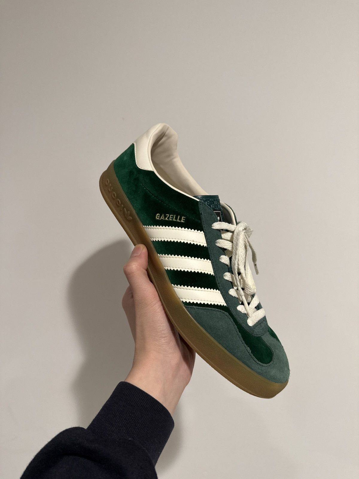 Adidas x Gucci Gazelle Green Suede Sneakers