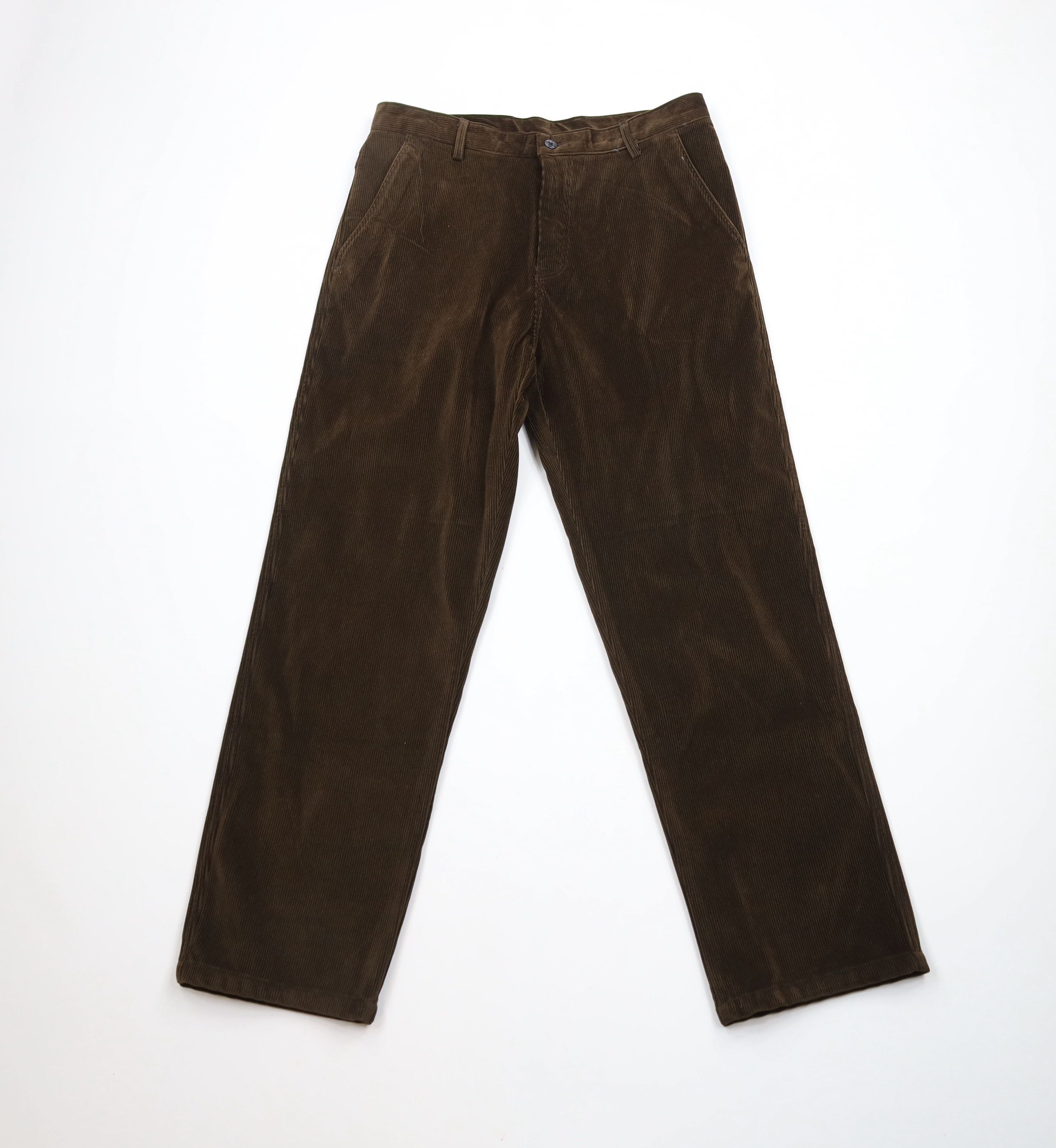 Vintage Vintage 90s Streetwear Leg Corduroy Chino Pants Brown Size US 32 / EU 48 - 1 Thumbnail