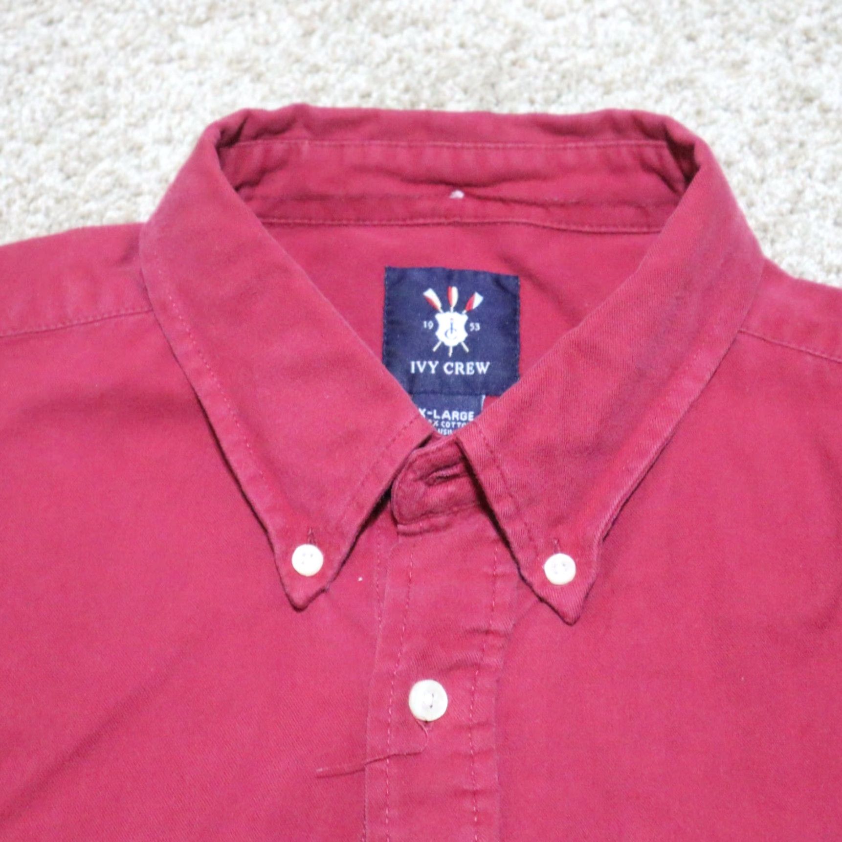 Vintage Ivy Crew Shirt Long Sleeve Red Button Front Mens XL 100% Cotton Sized Adult XL Red Shirt Mens Ivy Crew Button-Up Long Sleeve Cotton" Size US XL / EU 56 / 4 - 4 Thumbnail