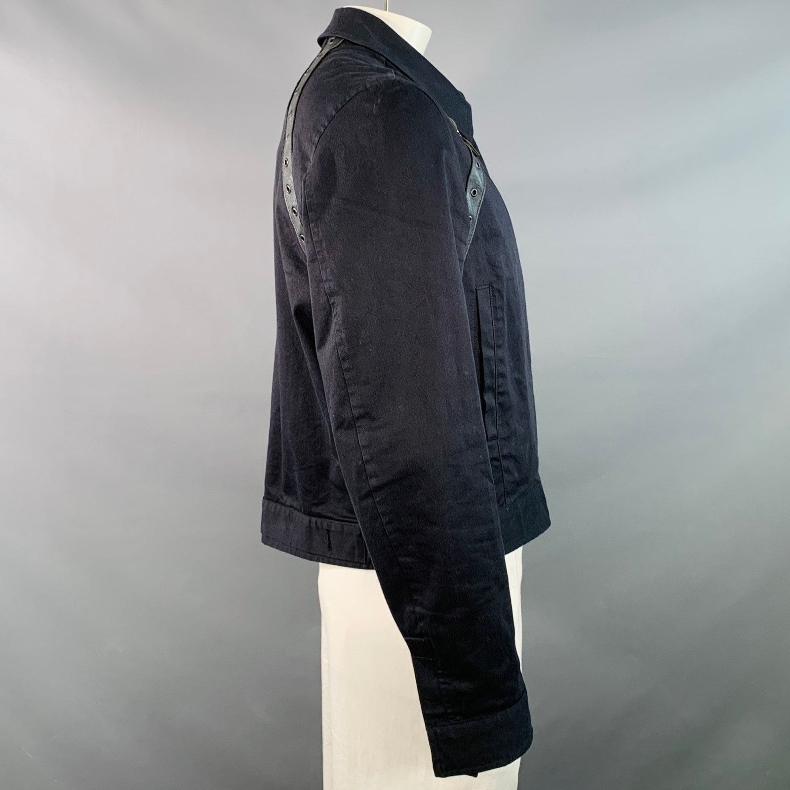 John Bartlett JOHN BARTLETT Black Cotton Twill Harness Zip Up Jacket Size US L / EU 52-54 / 3 - 3 Thumbnail