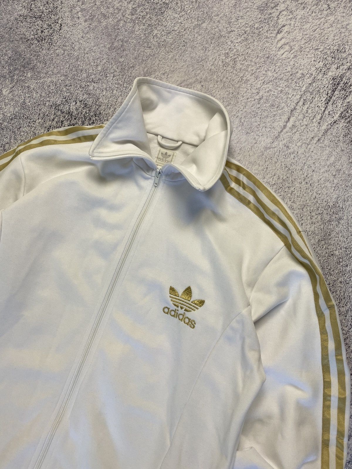 Adidas × Vintage Vintage Adidas Trefoil Gold Logo Rare Track Jacket Y2K Size US L / EU 52-54 / 3 - 4 Thumbnail
