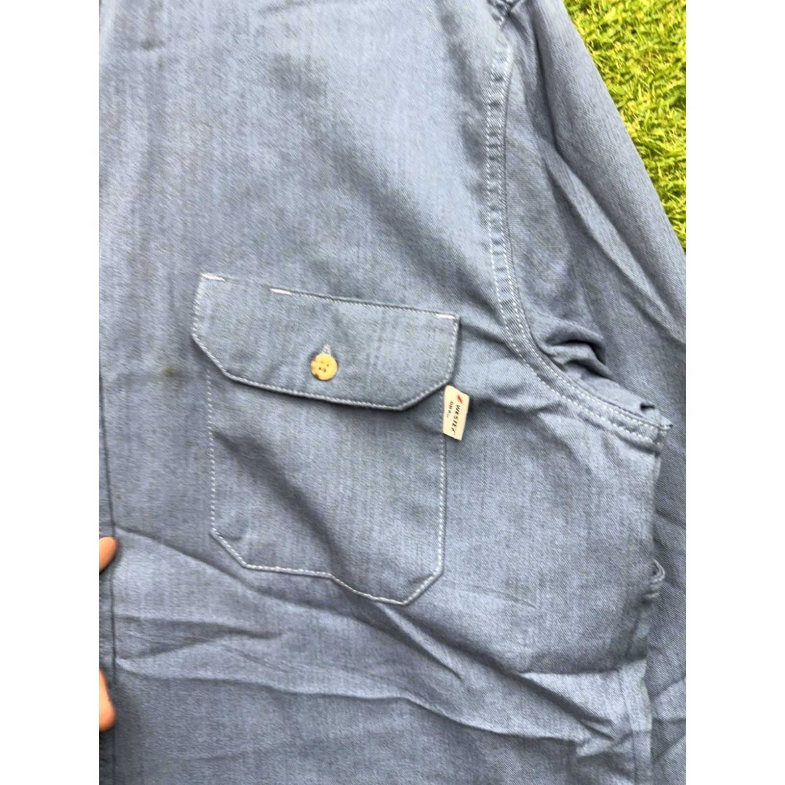 Denime Drifire Long Sleeve Button-Up Shirt Mens Large Blue Denim Workwear Casual 90s Size US L / EU 52-54 / 3 - 5 Thumbnail