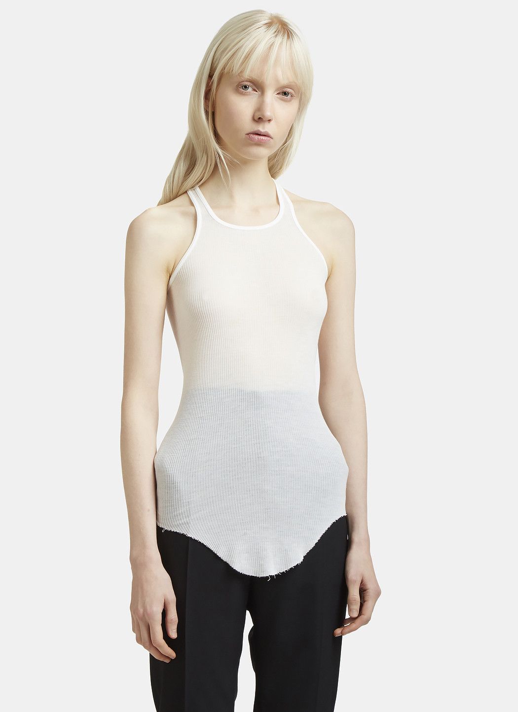 Rib Knit Crew Neck Vest Top