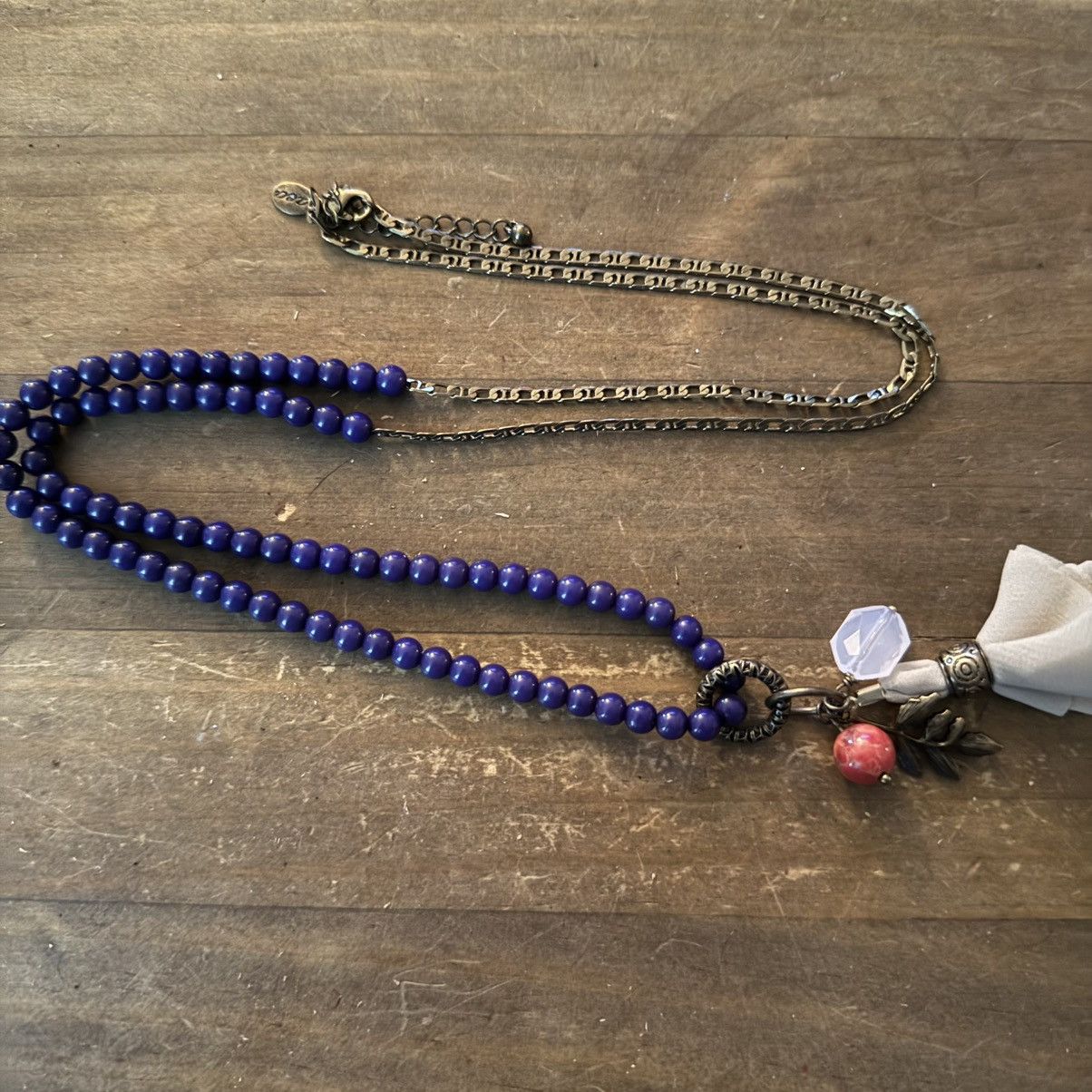 American Eagle Outfitters American Eagle long blue beaded charm tassel necklace Size ONE SIZE - 3 Thumbnail