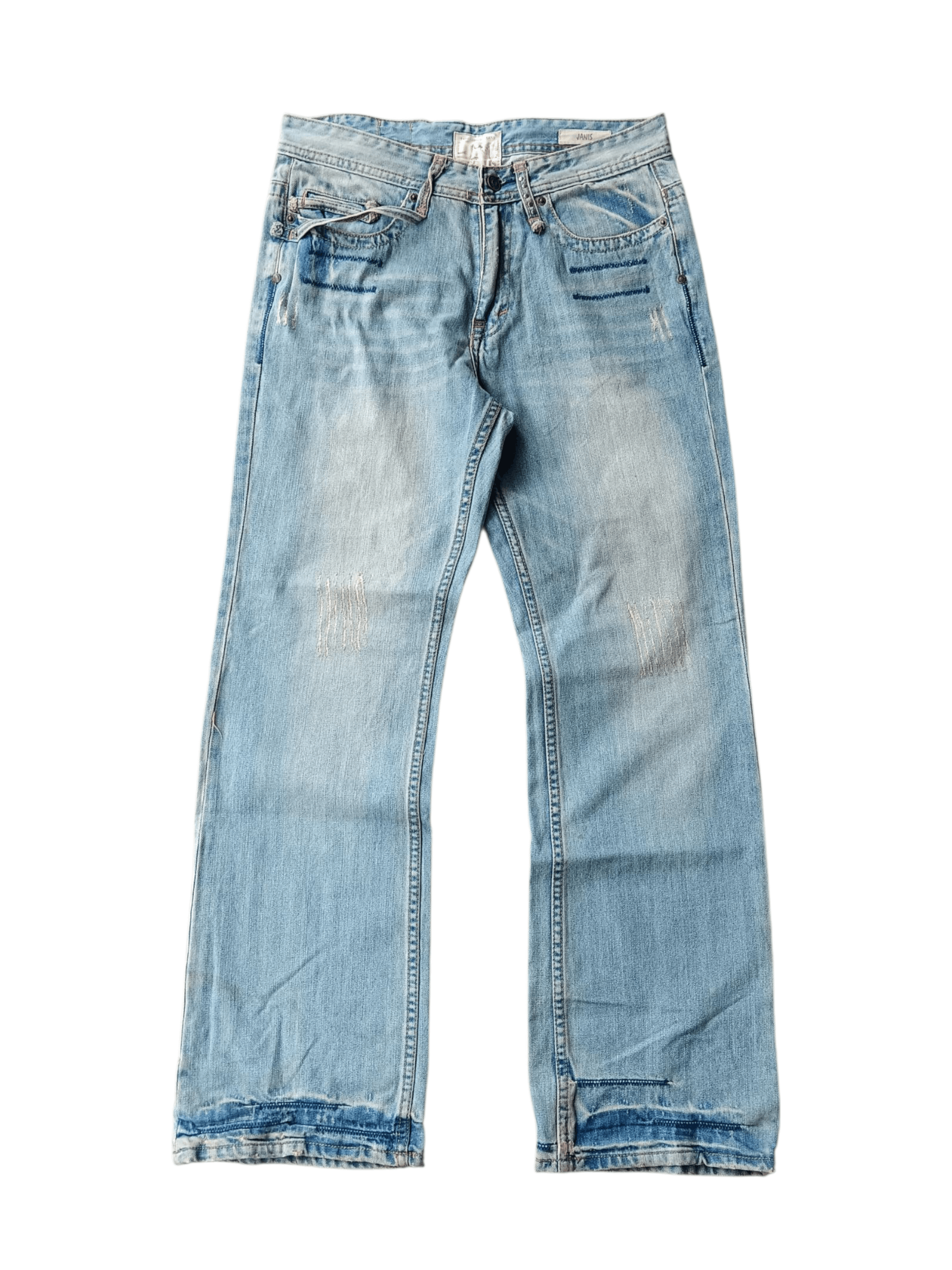 Ben Taverniti unravel project blue wash denim pants