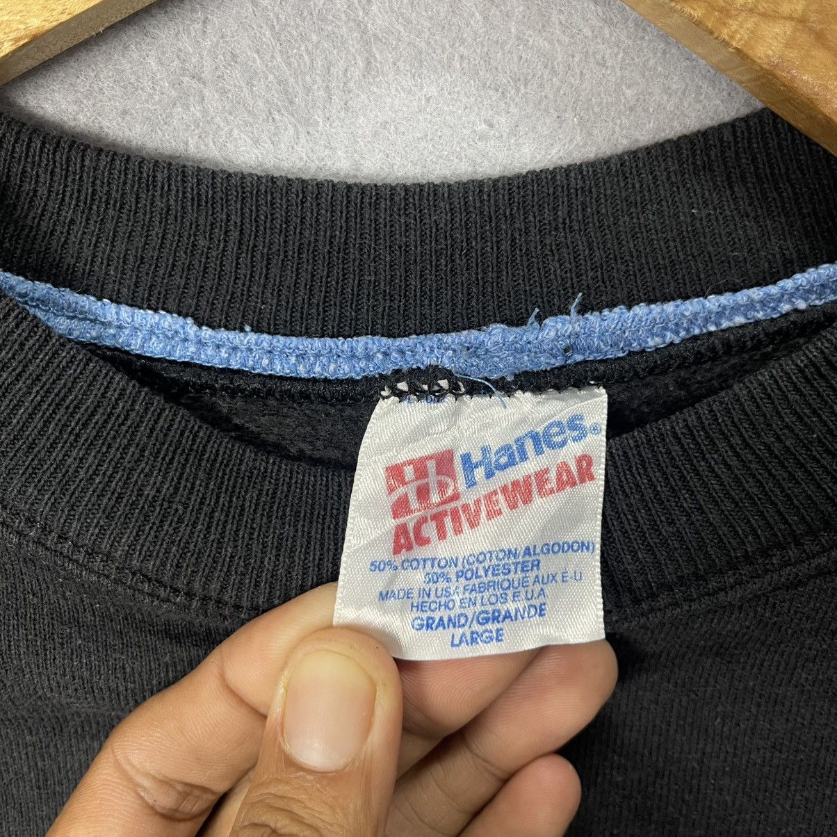 Hanes Vintage 90s Hanes Blue Jay Graphic Crewneck Sweatshirt Black Size US L / EU 52-54 / 3 - 7 Thumbnail