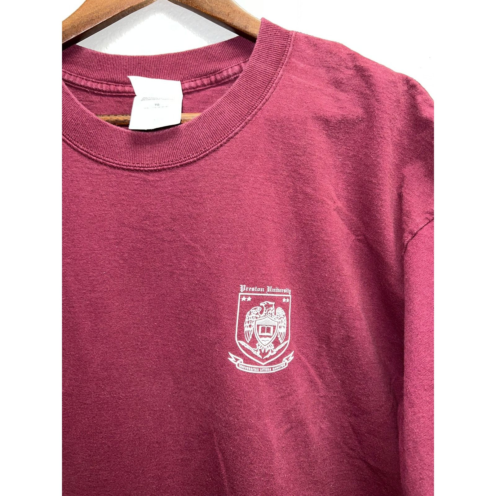 Gildan Vintage Preston University Shirt Cheyenne Wyoming Red Tee XL Size US XL / EU 56 / 4 - 3 Thumbnail