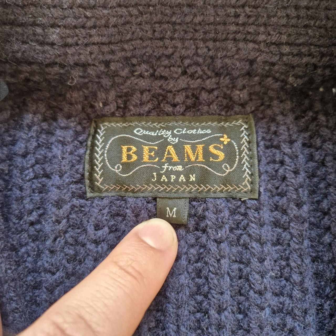 Beams Plus Mens beams+ navy wool blend cardigan Size US M / EU 48-50 / 2 - 4 Thumbnail