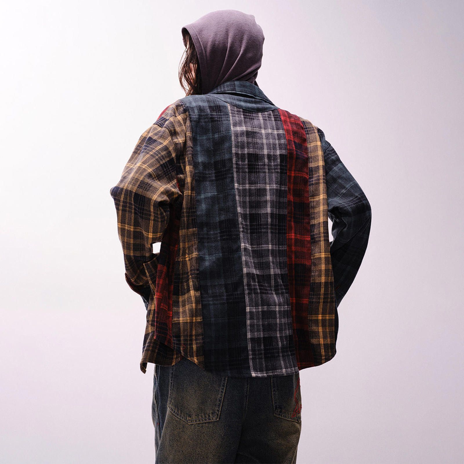 Japanese Brand Multicolor Patchwork Plaid Flannel Shirt, Relaxed Fit Size US M / EU 48-50 / 2 - 4 Thumbnail