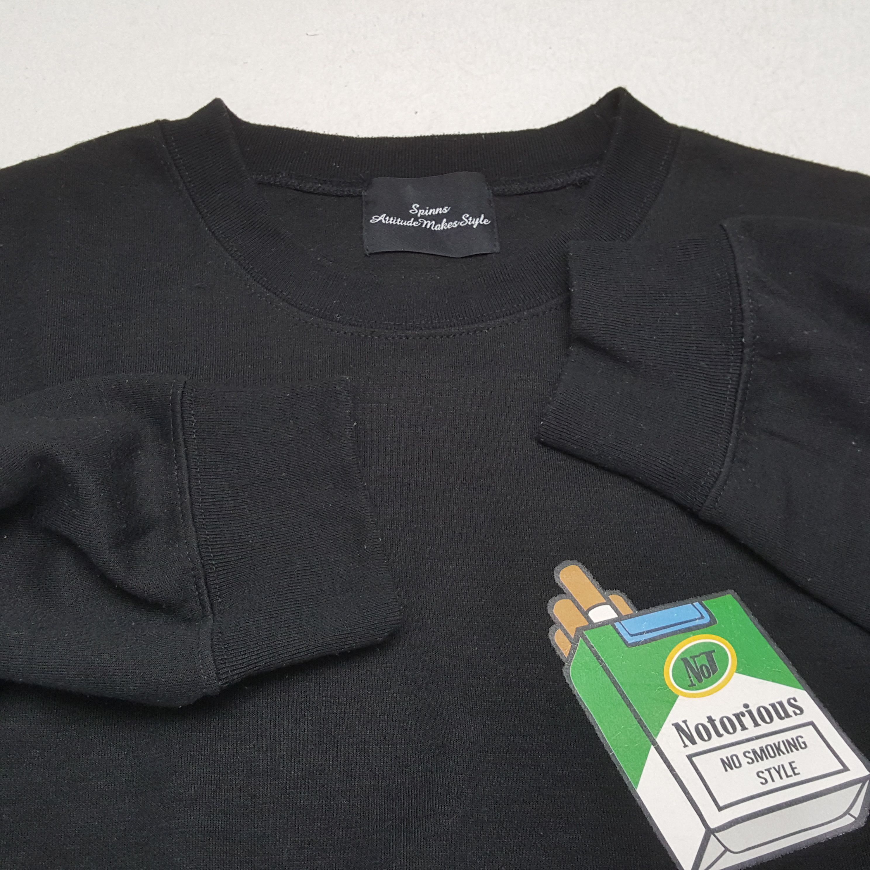 Vintage NOTORIOUS BREAK CIGARETTE Back Print Design Sweatshirt Size US XXL / EU 58 / 5 - 9 Thumbnail
