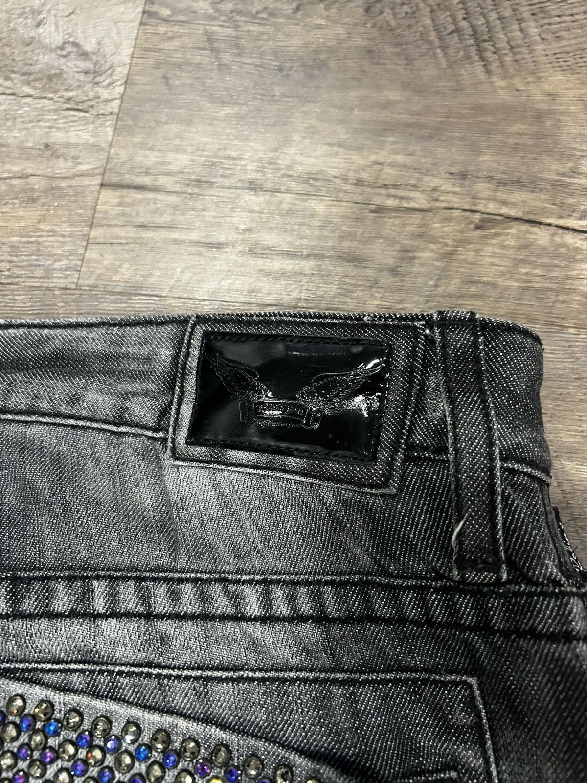 Robins Jeans 🔥 Cherokee Wash Straight Jeans with Custom Crystals 🔥 Size US 40 / EU 56 - 3 Thumbnail