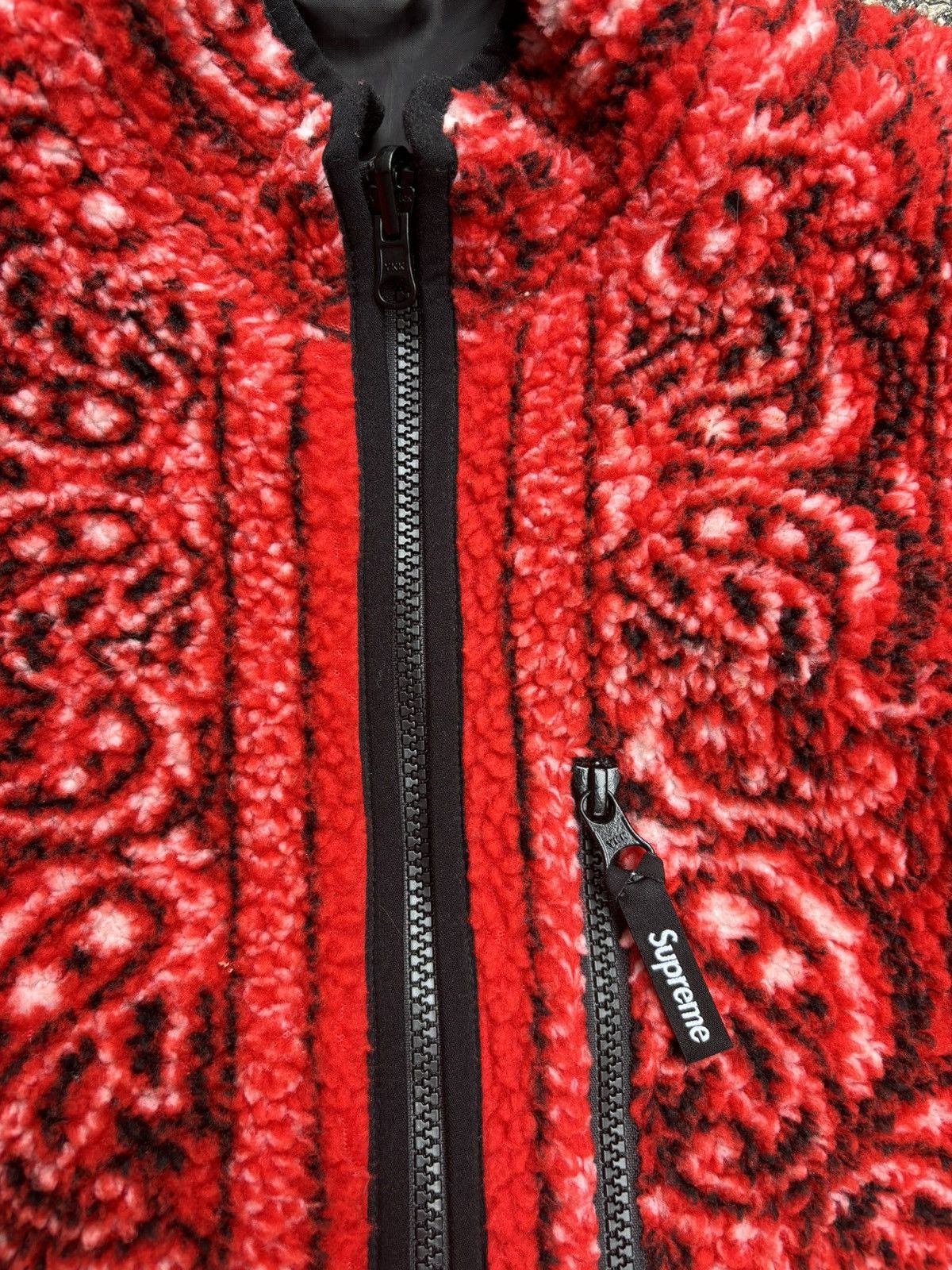 Supreme Reversible Red Bandana Fleece Jacket Size US M / EU 48-50 / 2 - 3 Thumbnail