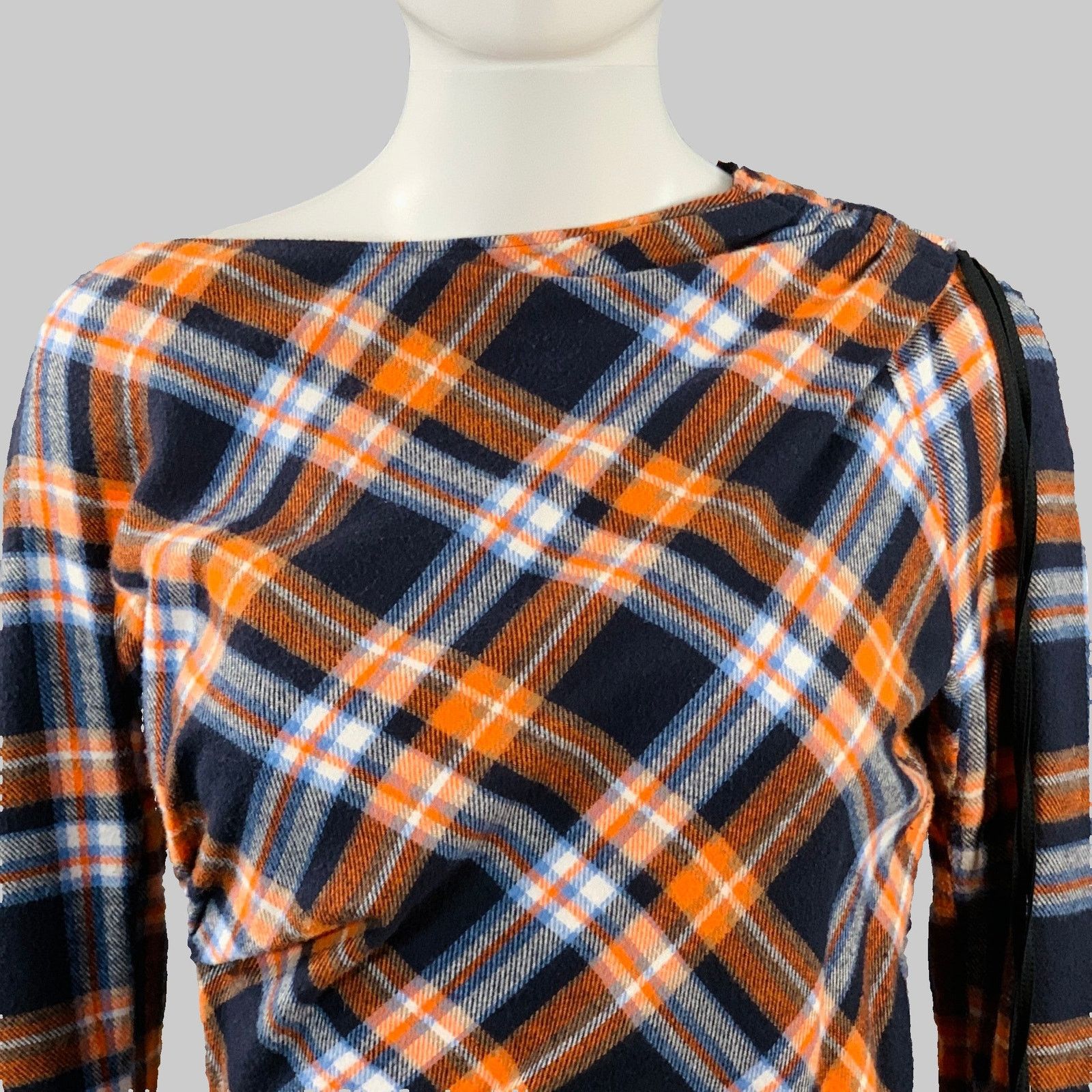 No. 21 N°21 Orange Black White Cotton Asymmetrical Maxi Dress Size S / US 4 / IT 40 - 2 Thumbnail