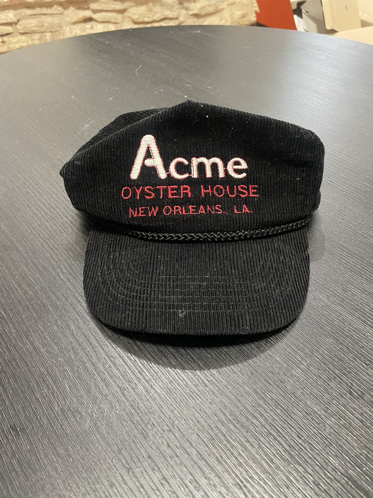Other Vintage Acme Oyster House NOLA Black Corduroy Rope Hat Cap Size ONE SIZE - 1 Thumbnail