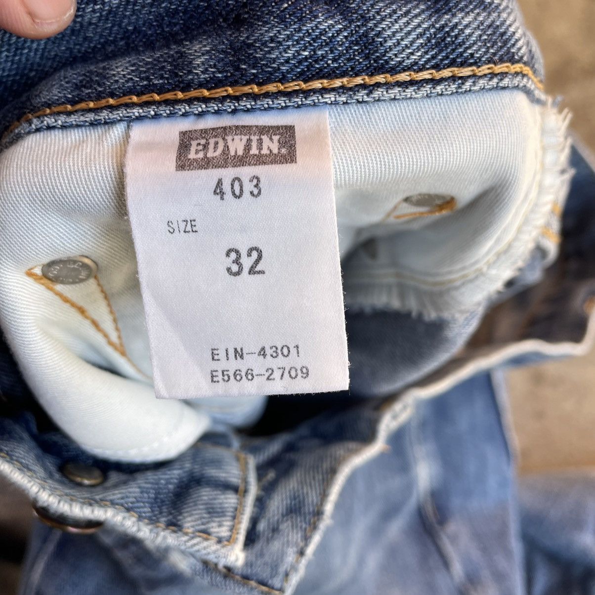 Edwin 🔥Vintage Edwin 403 Stoned Washed Ripped Distress Denim Jeans Size US 33 - 13 Thumbnail