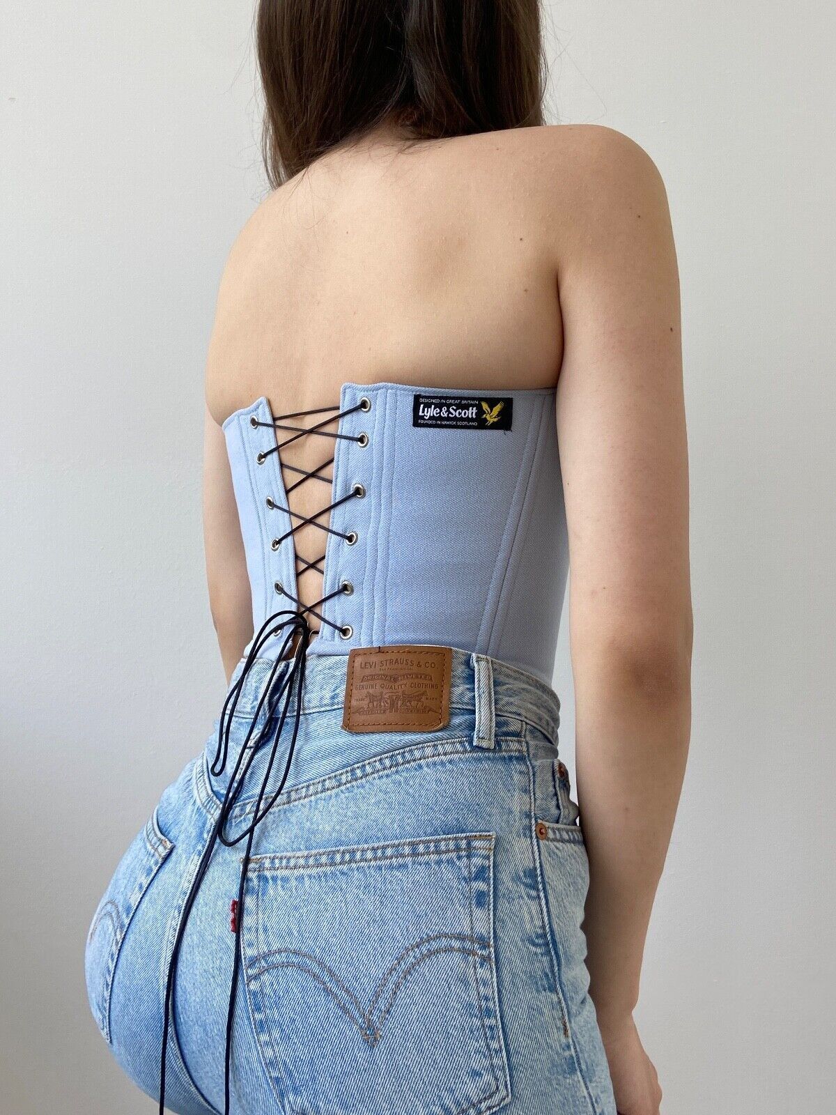 Handmade Handmade Lyle & Schott Blue Women's Tank Crop Top Corset Size S / US 4 / IT 40 - 5 Thumbnail