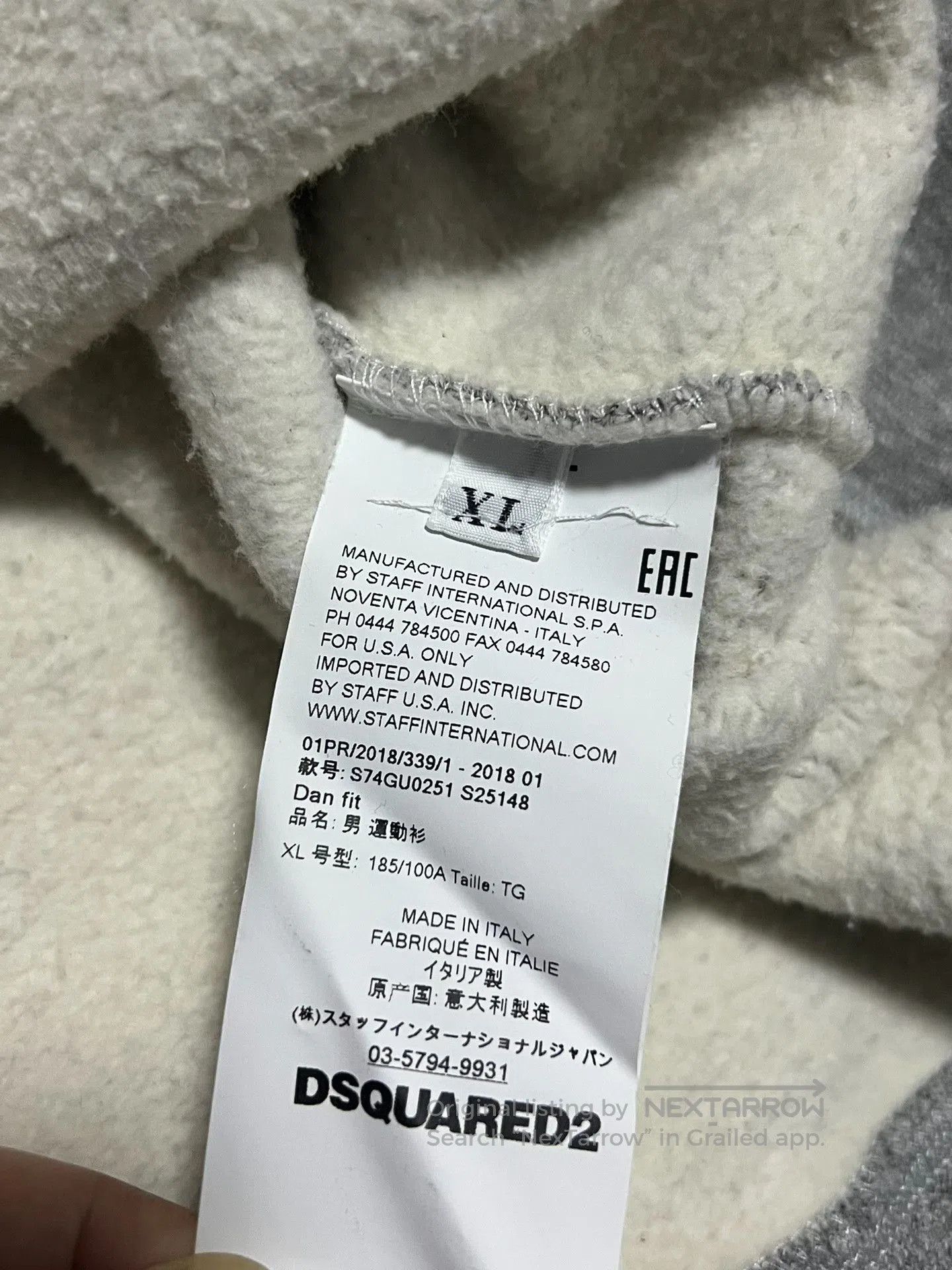 Dsquared2 DSQUARED2 Gray Oversized Fleece Hoodie. Size US XL / EU 56 / 4 - 5 Thumbnail