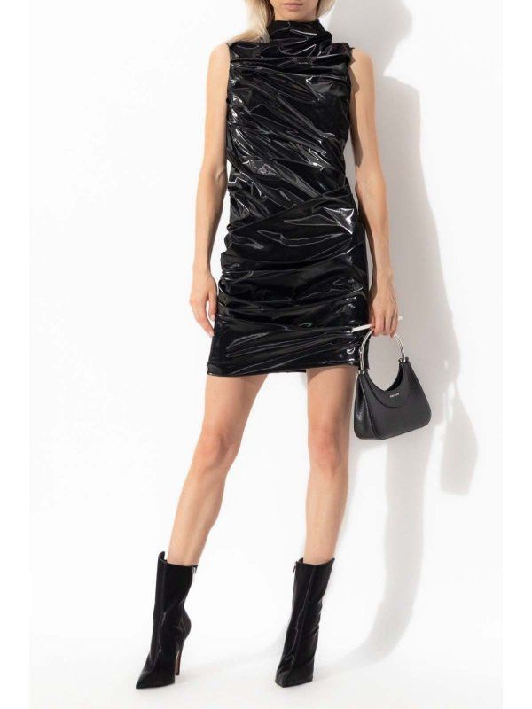Alexander McQueen o1srvl11e0326 BodyCoon Draped Mini Dress in Black Size XL / US 12-14 / IT 48-50 - 3 Thumbnail