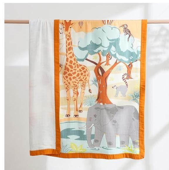 NBDN Nobrandedon Baby Blanket, 4-Layer Muslin Cotton 47 x 47, Breathable Size ONE SIZE - 1 Thumbnail