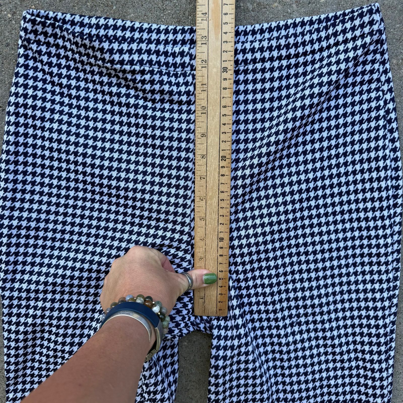 Vintage VTG Houndstooth tiny plaid check dbl knit polyester pants L Size 32" / US 10 / IT 46 - 5 Thumbnail
