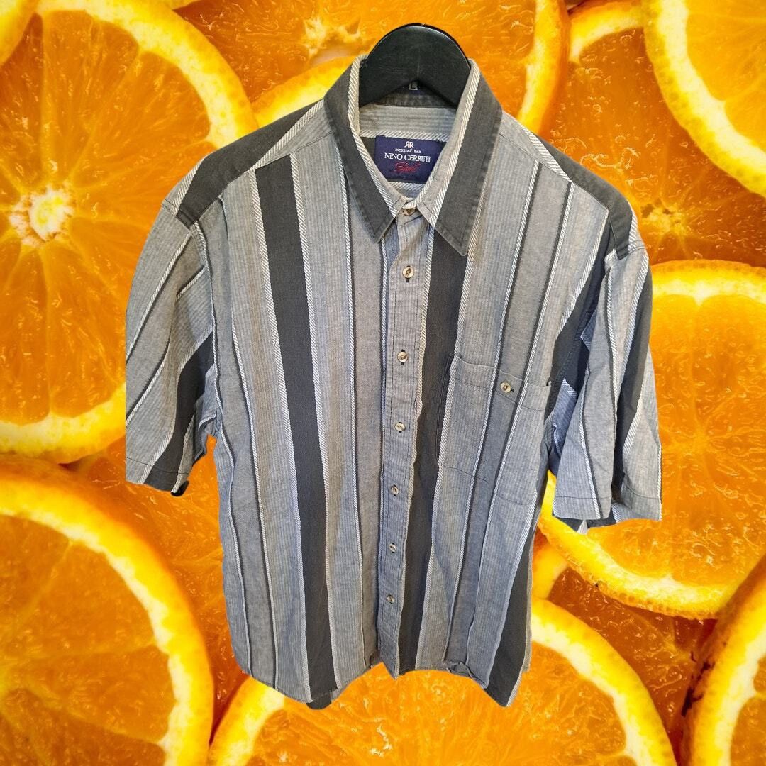 Other Nino Cerruti Sport Striped Button Up Short Sleeve Shirt Size Size US L / EU 52-54 / 3 - 3 Thumbnail