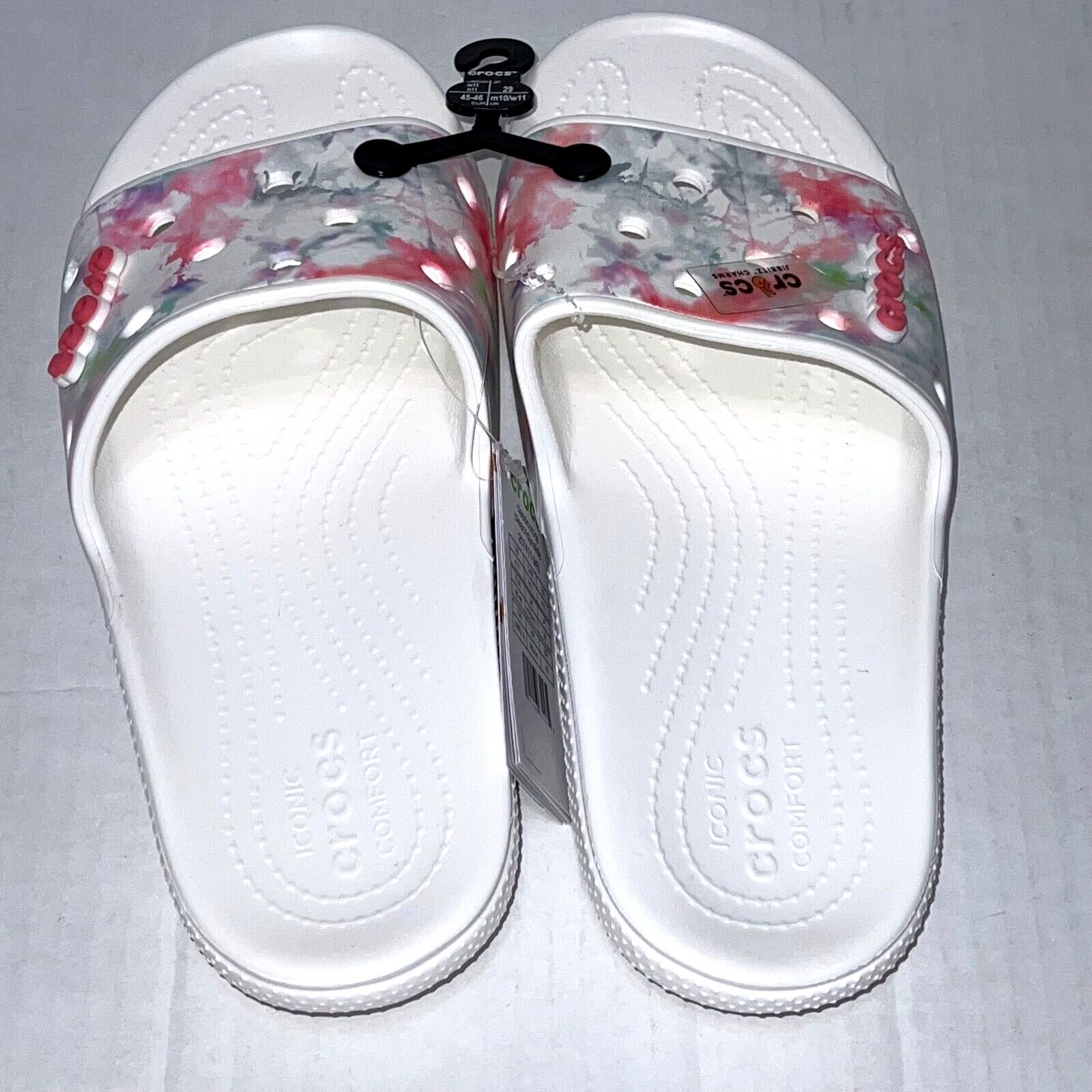 Crocs Crocs Classic Bleach Dye Slide Sandals White Size M11 Size US 11 / EU 44 - 10 Thumbnail