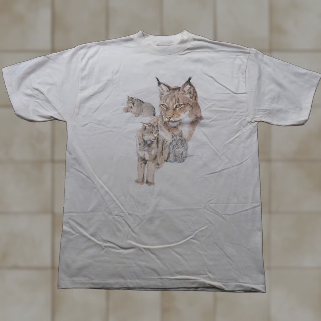 Vintage VTG NOS LYNK'S Bobcat White All-Sport Pro T-Shirt USA Adult XL Crew Neck Short Sleeve Graphic Print 90s Mens USA Shirt Vintage Men Size US XL / EU 56 / 4 - 1 Thumbnail