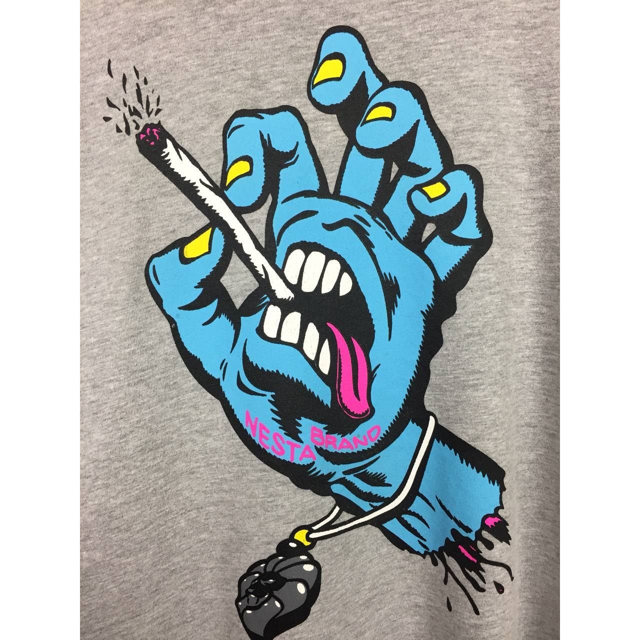 Japanese Brand × Vintage Nesta Japanese Brand Screaming Hand Santa Cruz Logo Tee Size US XL / EU 56 / 4 - 4 Thumbnail