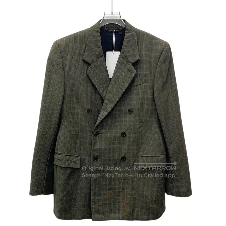 Balenciaga Balenciaga Brown Green Plaid Logo Letter Embroidered Wool Size XS / US 0-2 / IT 36-38 - 1 Thumbnail