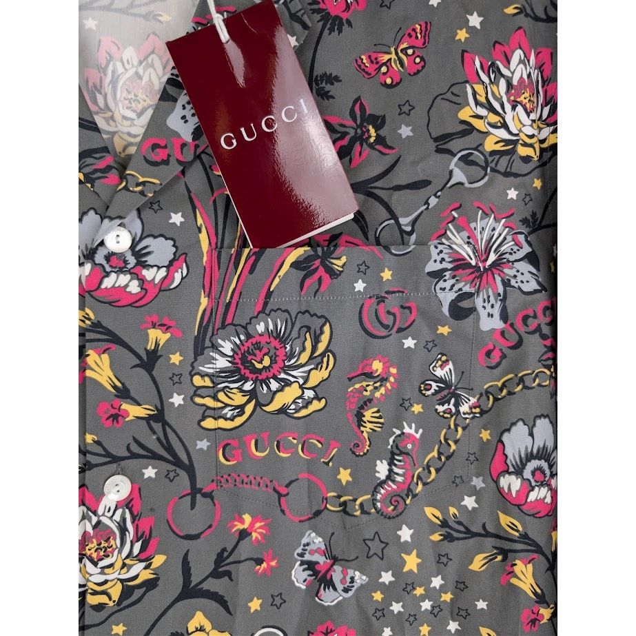 Gucci o1rshd1 Cotton Bowling Shirt in Multicolor Size US M / EU 48-50 / 2 - 7 Thumbnail