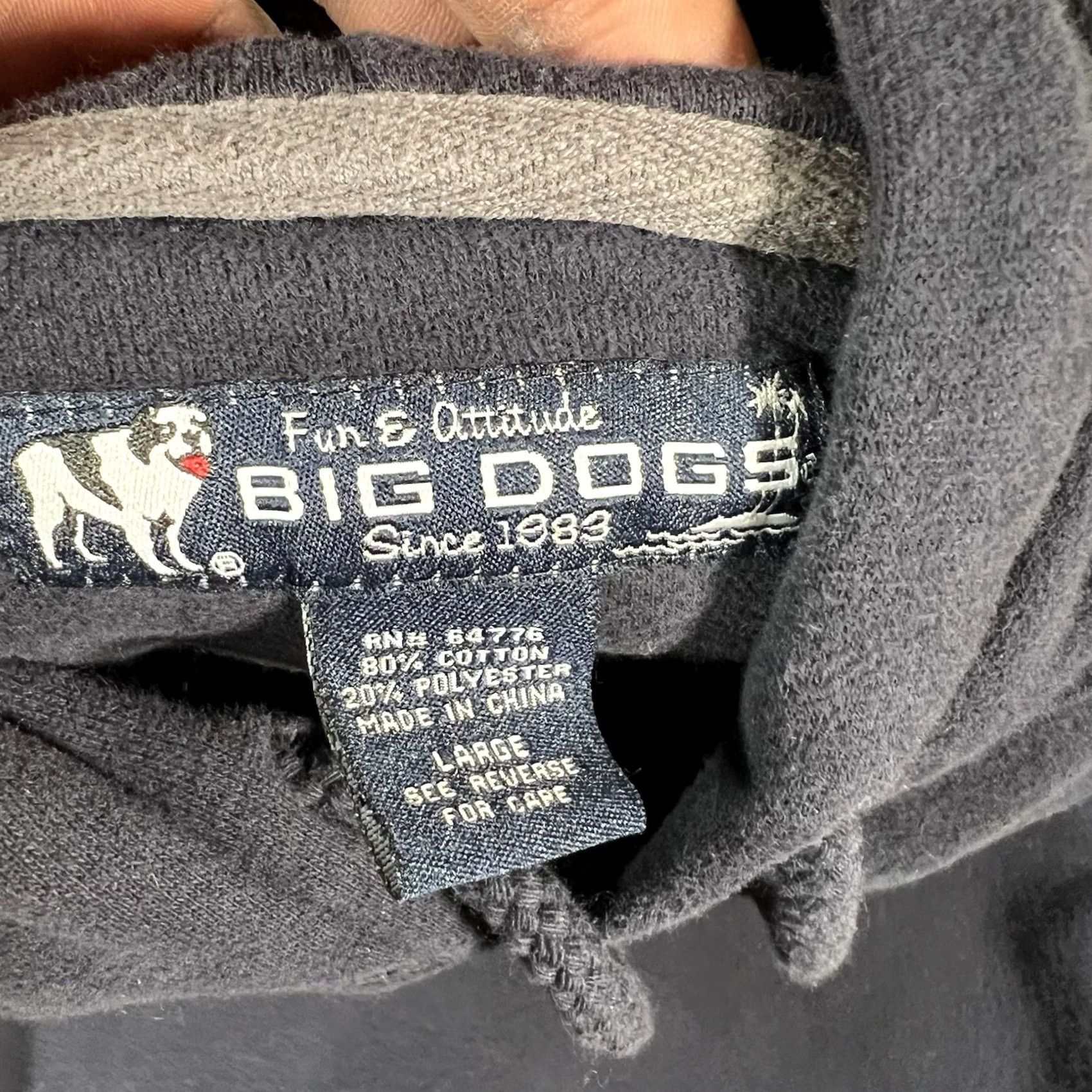 Big Dogs VINTAGE Big Dogs Hoodie Shirt Mens Large Blue Embroidered Hooded Pullover Sweatshirt Size US L / EU 52-54 / 3 - 5 Thumbnail