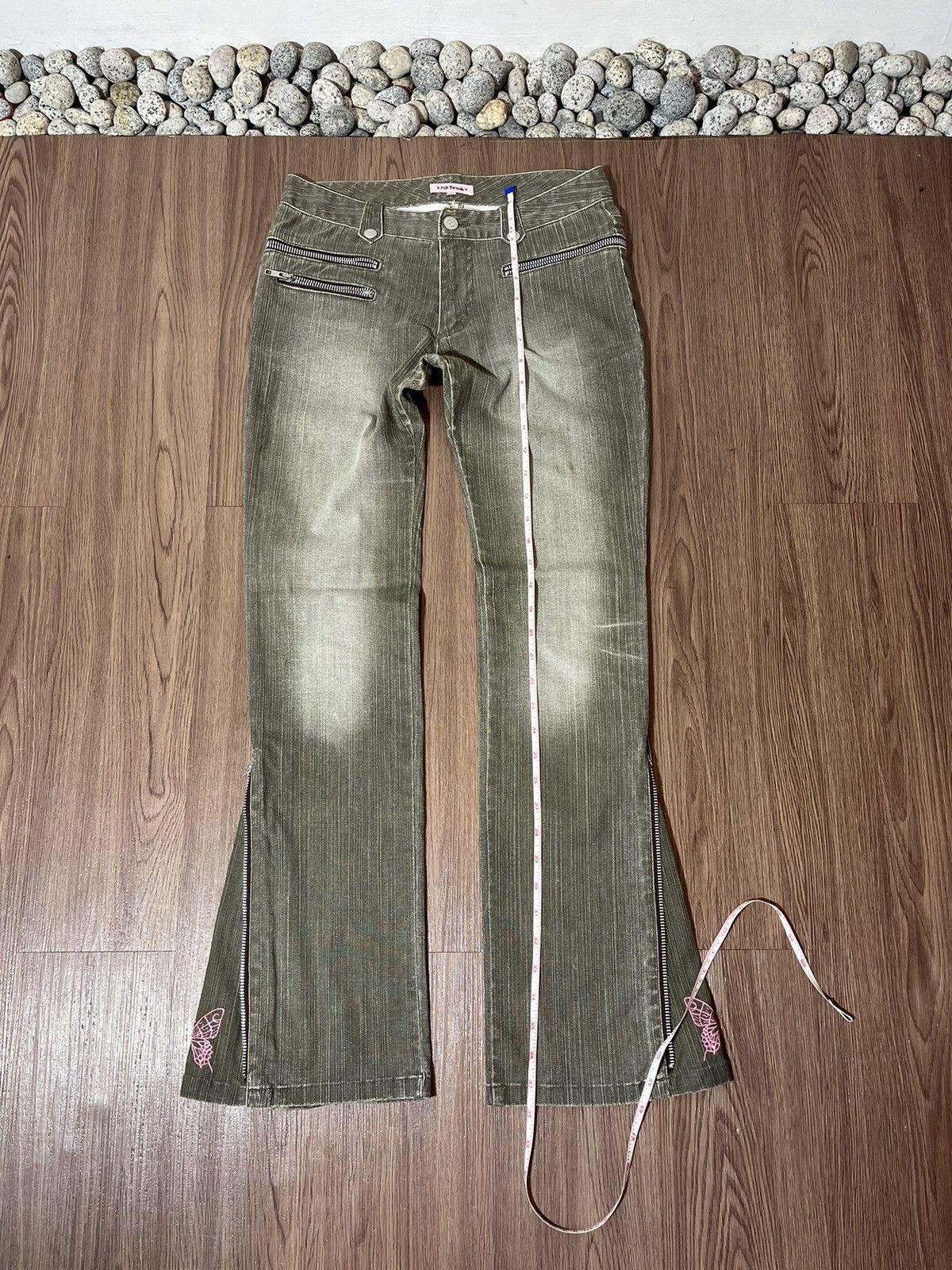 Tornado Mart Pink Tornado Multizipper Butterfly Flare Low-rise Jean Size US 30 / EU 46 - 18 Thumbnail