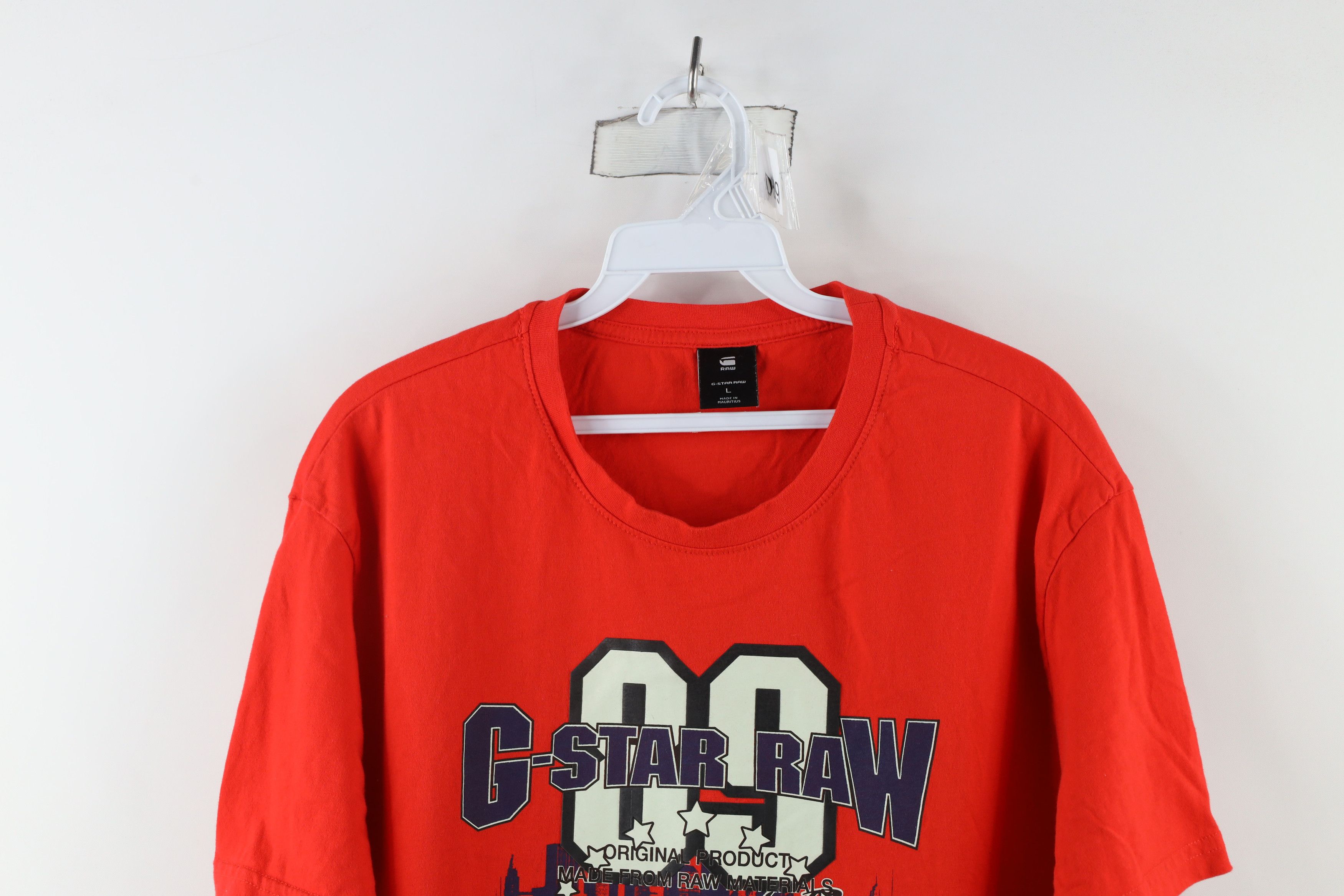 G-Star × Vintage G Star Raw Denim Spell Out Short Sleeve T-Shirt Red Cotton Size US L / EU 52-54 / 3 - 2 Thumbnail