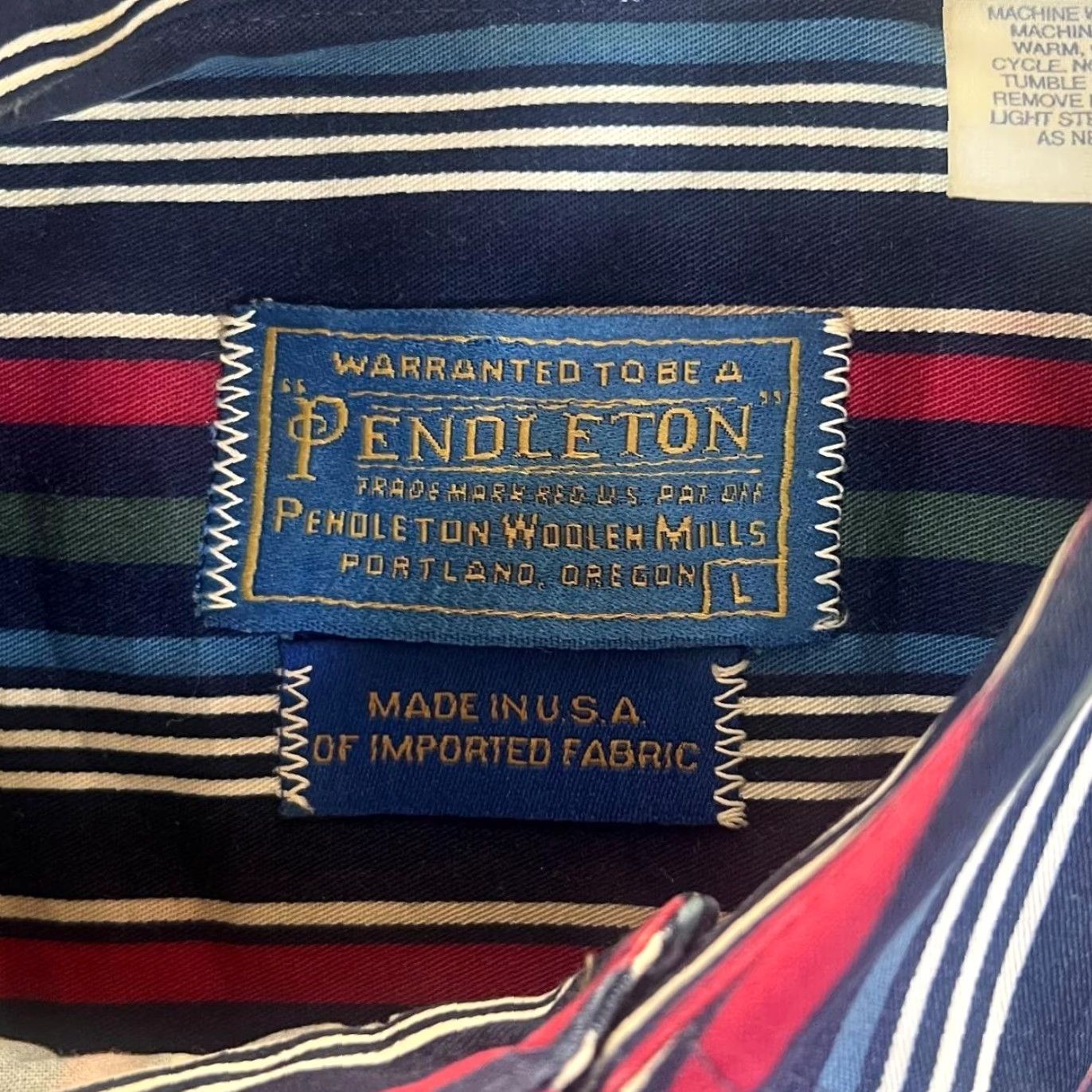 Pendleton Vintage Pendleton Multi Striped Short Sleeve Button-Up Cotton Shirt Large Size US L / EU 52-54 / 3 - 4 Thumbnail