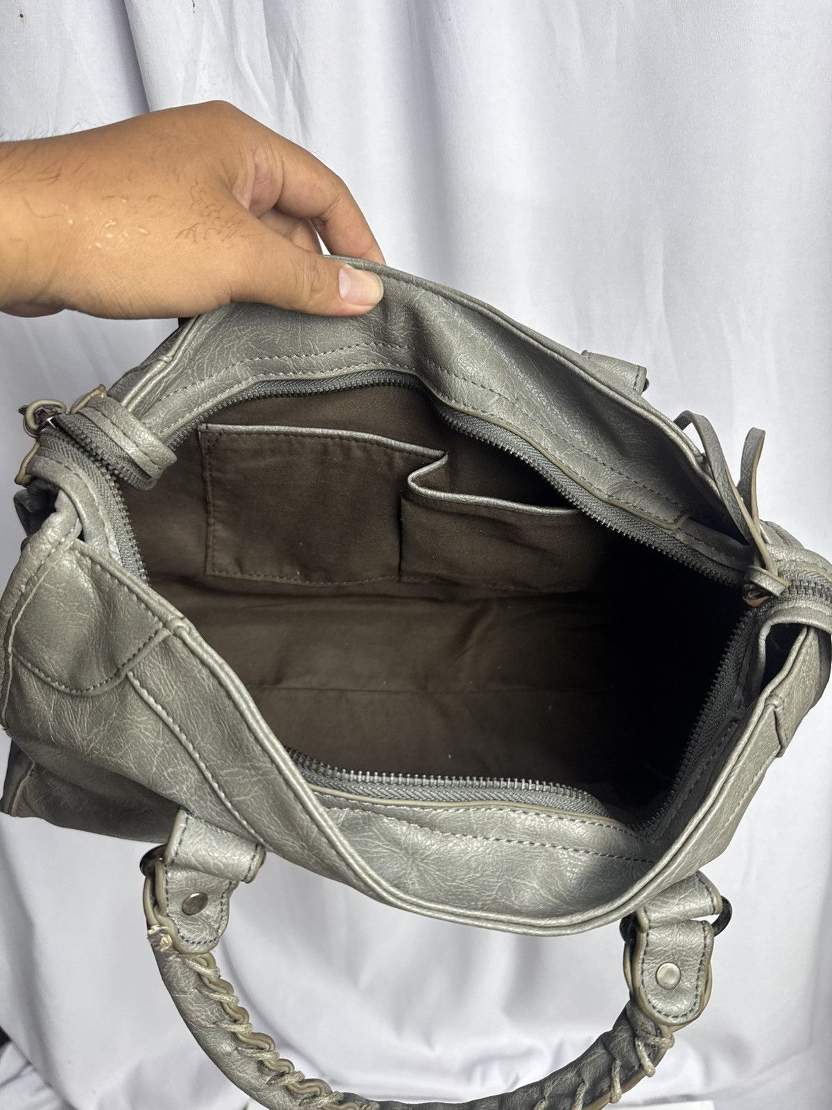 Vintage Leather Bags City Grey Size ONE SIZE - 10 Thumbnail