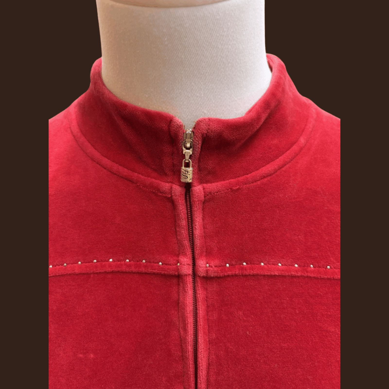 St. John VTG Track Jacket | St. John Red Velvet | Y2K Athleisure Size M / US 6-8 / IT 42-44 - 3 Thumbnail