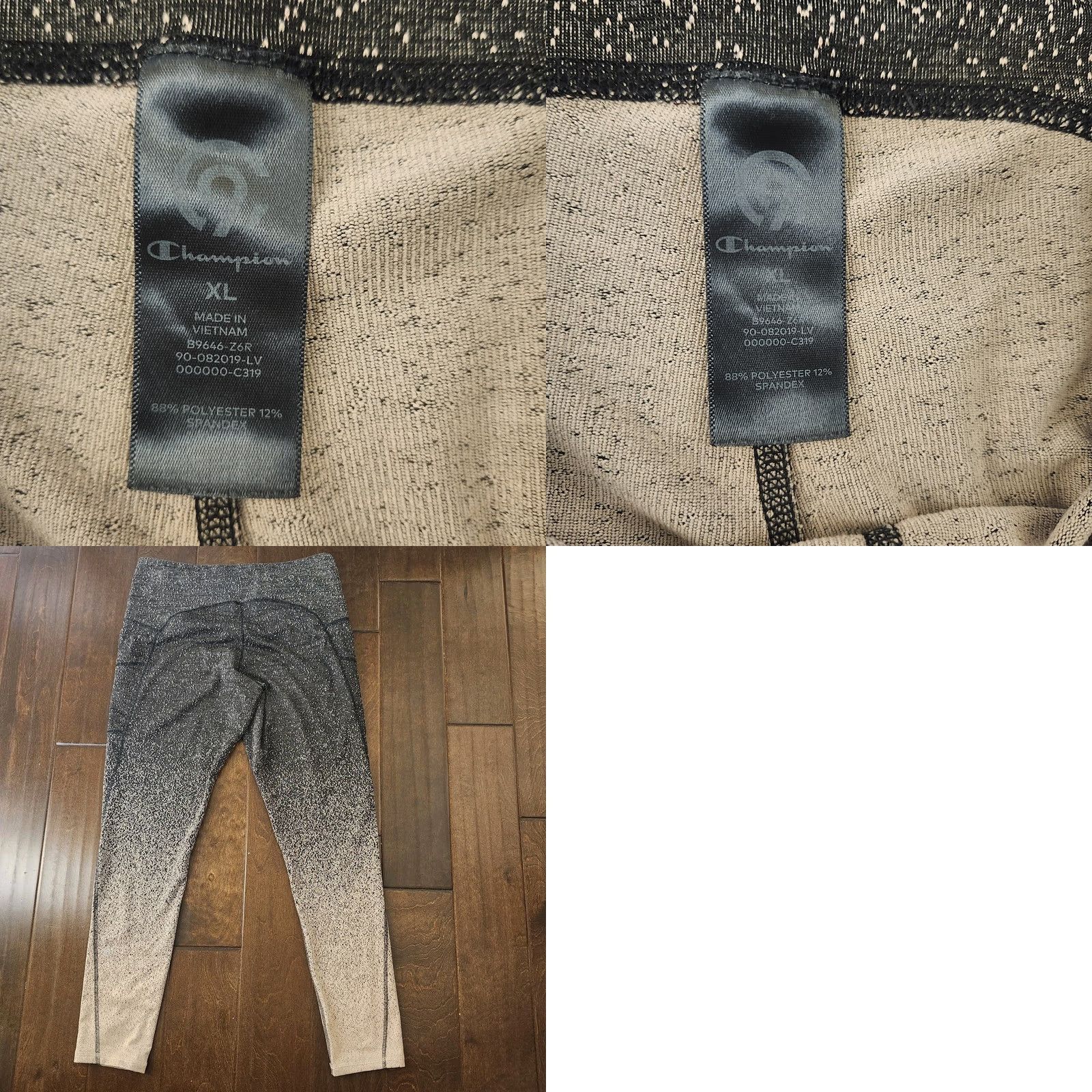 Champion Champion Leggings Womens XL Black Ombre High Waist Stretch Athletic Size 40" / US 18 - 9 Thumbnail
