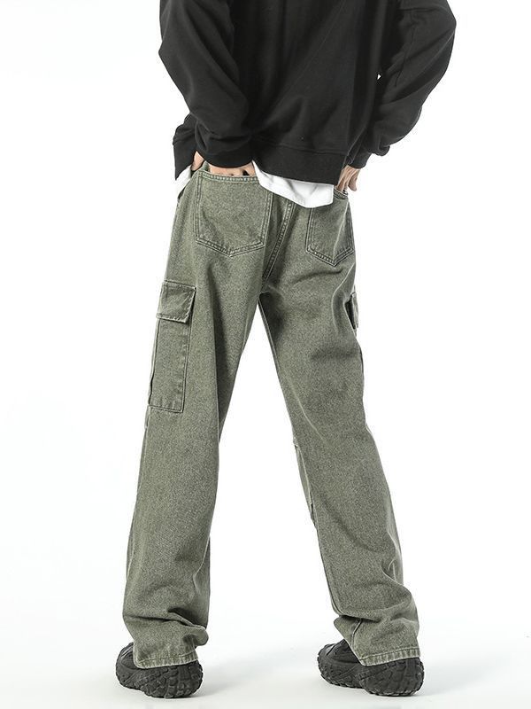 Japanese Brand Men's versatile straight-leg wide-leg retro work jeans Size US 32 / EU 48 - 4 Thumbnail