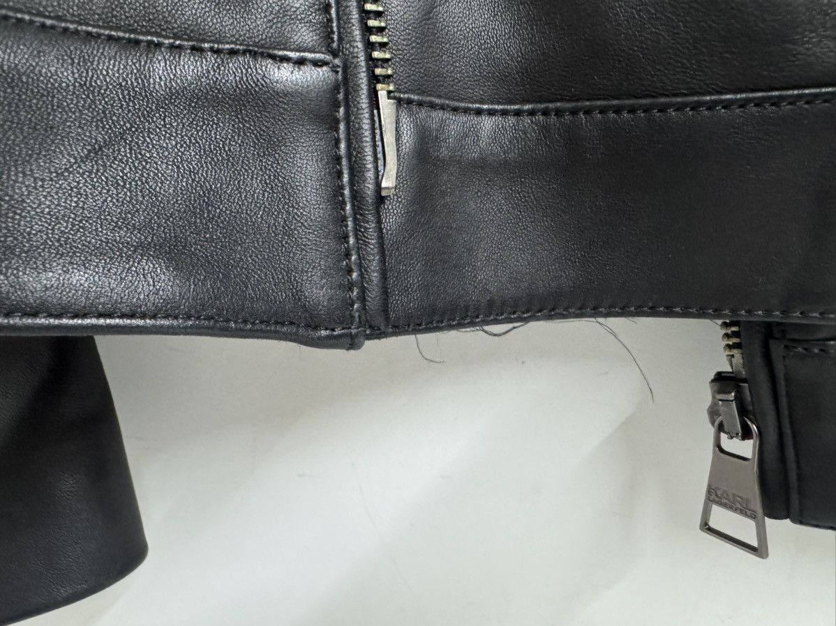 Karl Lagerfeld Karl Lagerfeld Black Leather Moto Jacket Size M Size US M / EU 48-50 / 2 - 6 Thumbnail