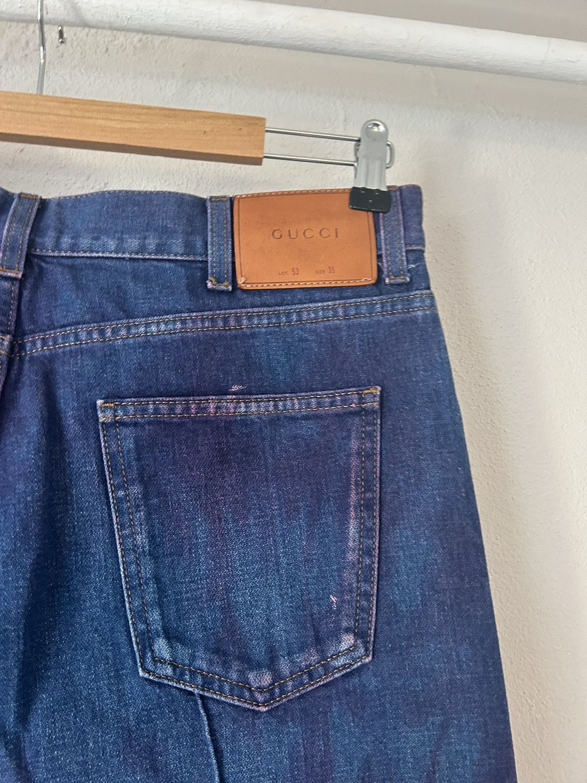Gucci Pink Painter Blue Denim Jeans Size US 35 - 7 Thumbnail