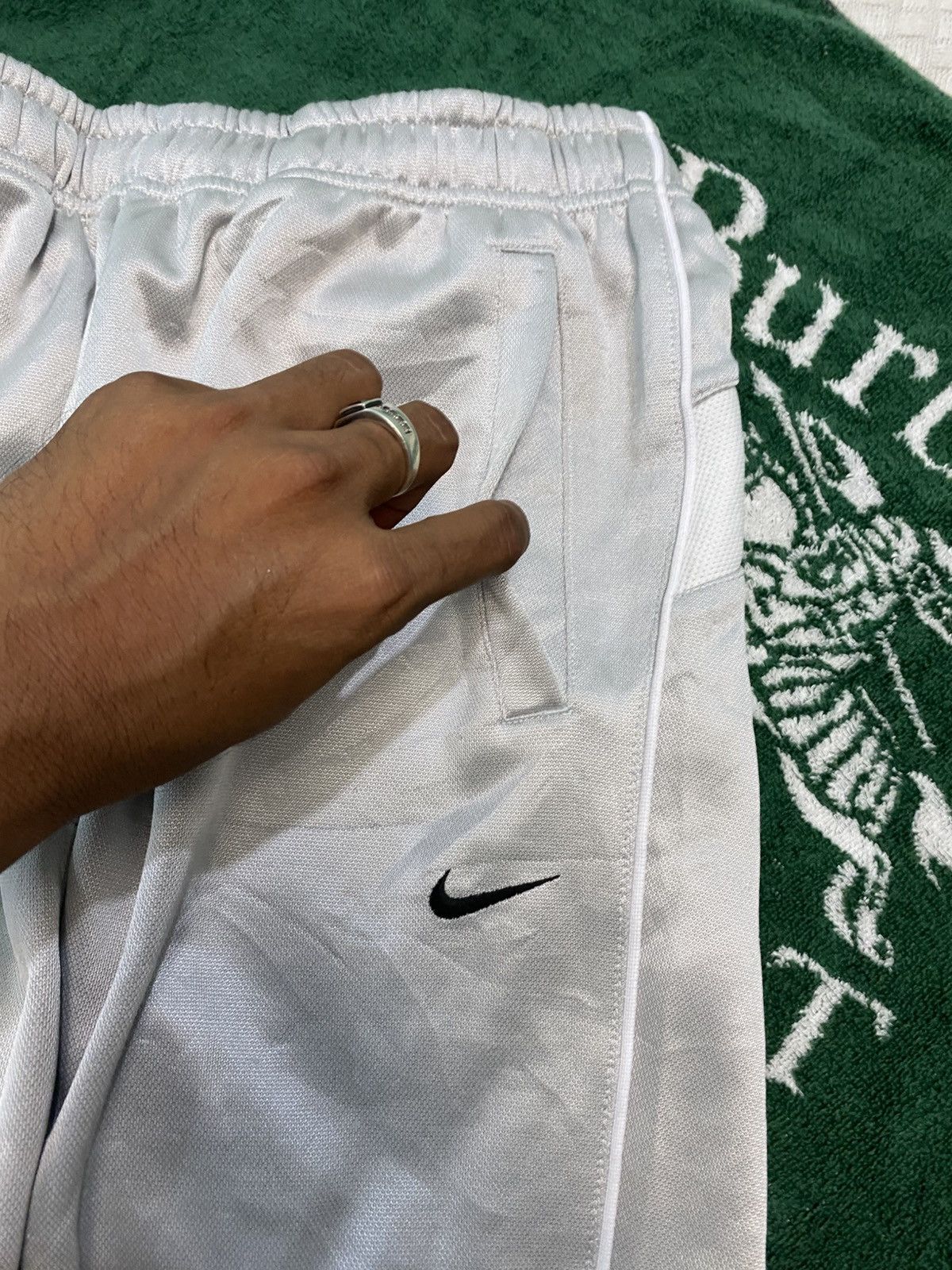 NOCTA × Nike 💥 VINTAGE NIKE 90S BAGGY WIDE LEG SWOOSH TRACK PANTS Y2K Size US 36 / EU 52 - 6 Thumbnail